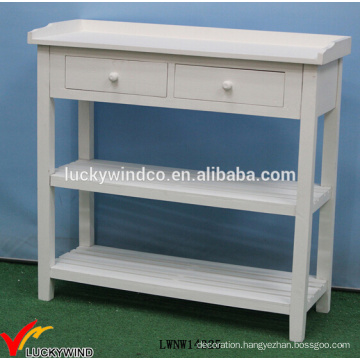 Solid Painted French Wood Console White Table